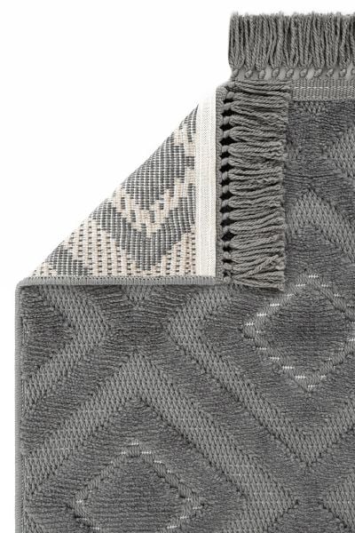 Mabel Serisi Antrasit Kaymaz Tabanlı Antibakteriyel Makine Halısı L-5449