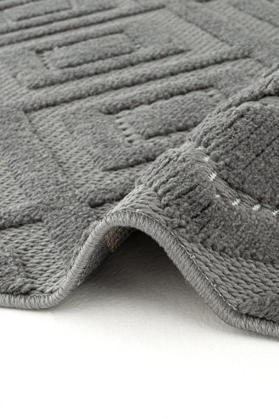 Mabel Serisi Antrasit Kaymaz Tabanlı Antibakteriyel Makine Halısı L-5449