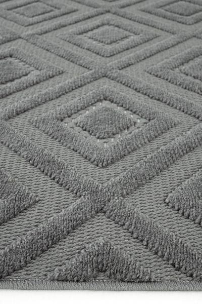 Mabel Serisi Antrasit Kaymaz Tabanlı Antibakteriyel Makine Halısı L-5449