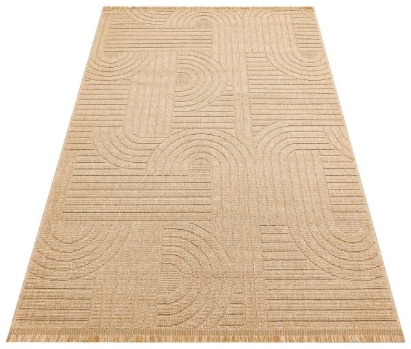 Craft Serisi Bej Renk Hasır Dokulu Dokuma Halı S-2343