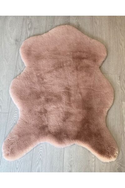 Tavşan Post Pudra Renk Süet Taban Yıkanabilir Halı MS-34