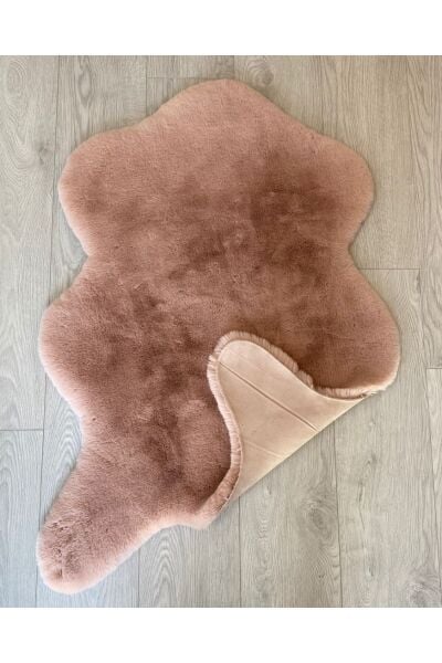 Tavşan Post Pudra Renk Süet Taban Yıkanabilir Halı MS-34
