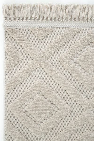 Mabel Serisi Bej Kaymaz Tabanlı Antibakteriyel Makine Halısı L-5450