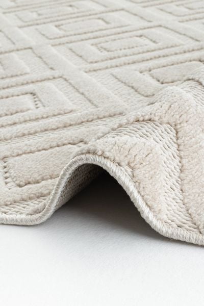 Mabel Serisi Bej Kaymaz Tabanlı Antibakteriyel Makine Halısı L-5450