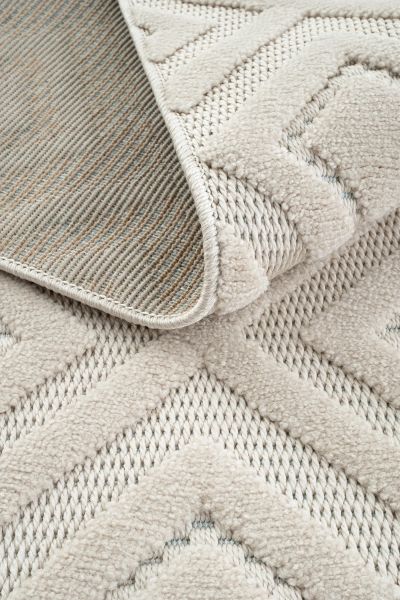 Mabel Serisi Bej Kaymaz Tabanlı Antibakteriyel Makine Halısı L-5450