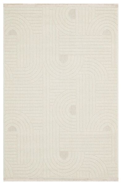 Craft Serisi Krem Renk Hasır Dokulu Dokuma Halı S-2344