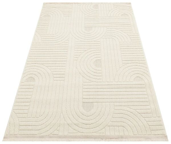 Craft Serisi Krem Renk Hasır Dokulu Dokuma Halı S-2344