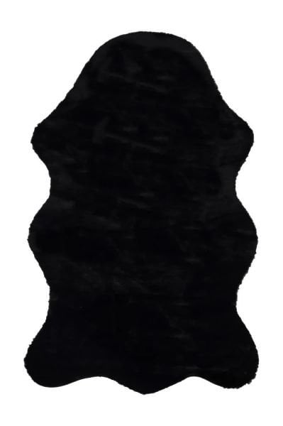 Tavşan Post Siyah Renk Süet Taban Yıkanabilir Halı MS-35