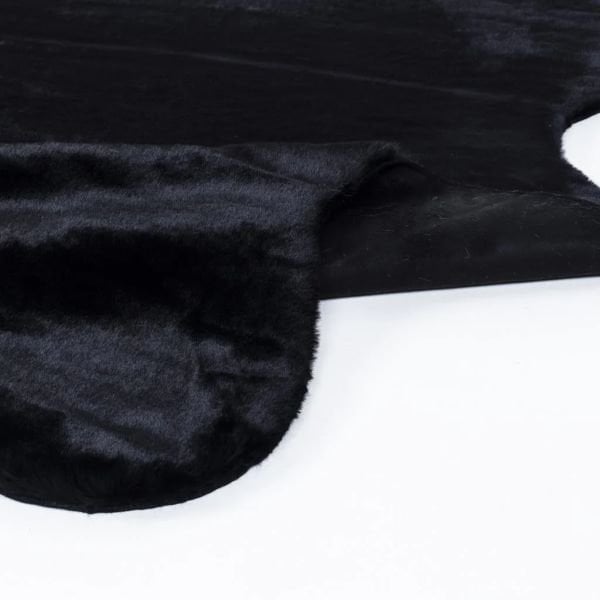 Tavşan Post Siyah Renk Süet Taban Yıkanabilir Halı MS-35