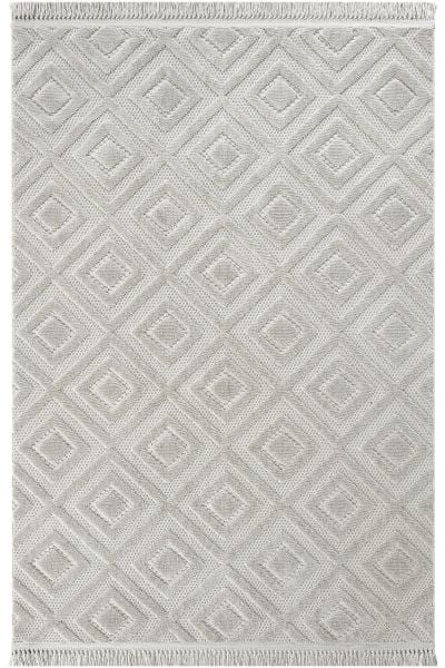 Mabel Serisi Gri Kaymaz Tabanlı Antibakteriyel Makine Halısı L-5451