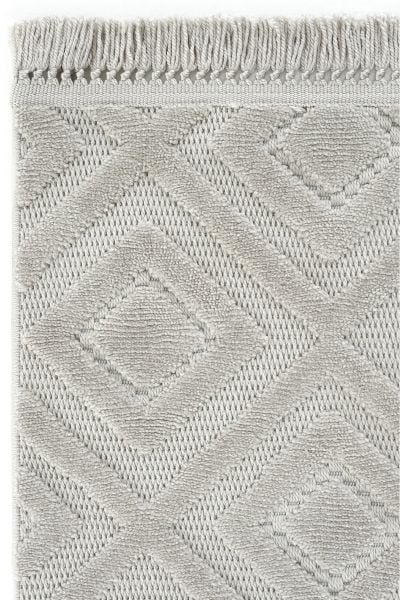 Mabel Serisi Gri Kaymaz Tabanlı Antibakteriyel Makine Halısı L-5451