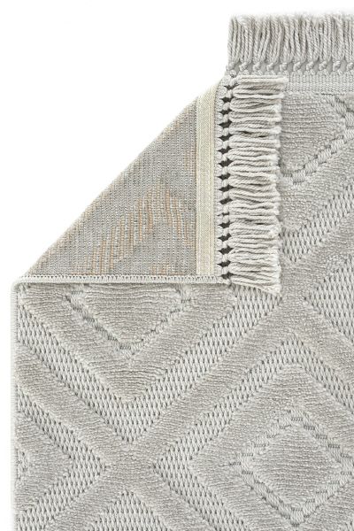 Mabel Serisi Gri Kaymaz Tabanlı Antibakteriyel Makine Halısı L-5451