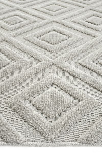 Mabel Serisi Gri Kaymaz Tabanlı Antibakteriyel Makine Halısı L-5451