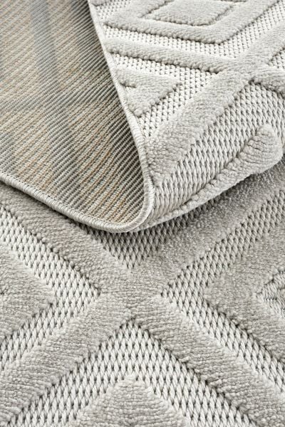 Mabel Serisi Gri Kaymaz Tabanlı Antibakteriyel Makine Halısı L-5451