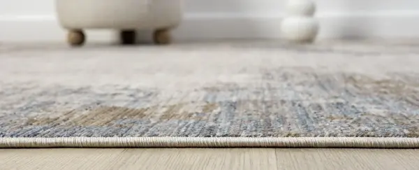 Vintage Serisi Mavi Renk Eskitme Desen Dokuma Halı S-P10206M