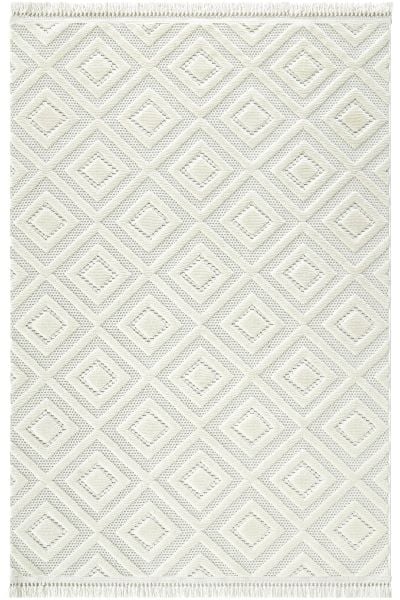 Mabel Serisi Krem Kaymaz Tabanlı Antibakteriyel Makine Halısı L-5452