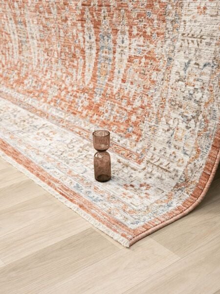 Vintage Serisi Kiremit Renk Eskitme Desen Dokuma Halı S-P10207K