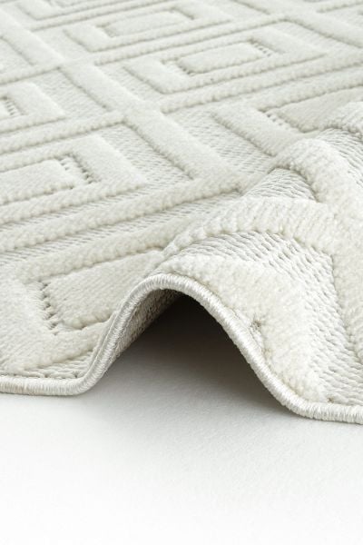 Mabel Serisi Krem Kaymaz Tabanlı Antibakteriyel Makine Halısı L-5452