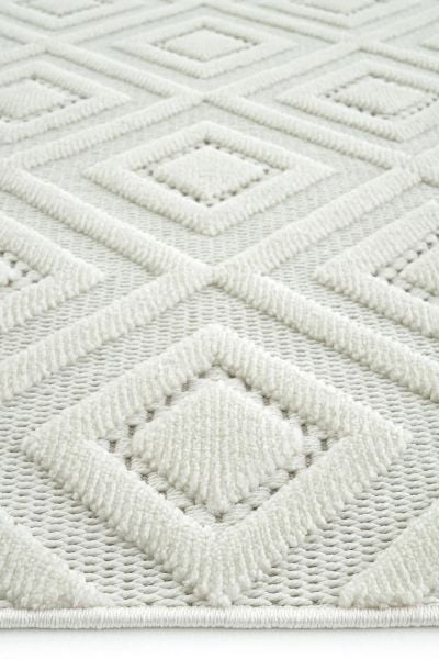 Mabel Serisi Krem Kaymaz Tabanlı Antibakteriyel Makine Halısı L-5452