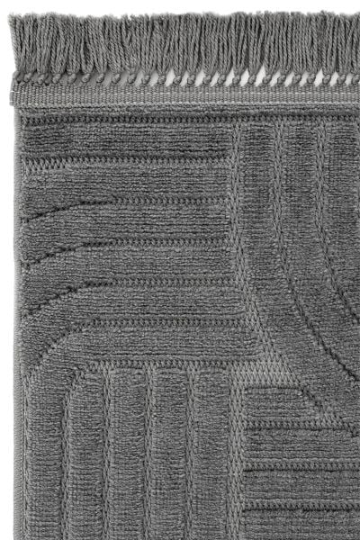 Mabel Serisi Antrasit Kaymaz Tabanlı Antibakteriyel Makine Halısı L-5453