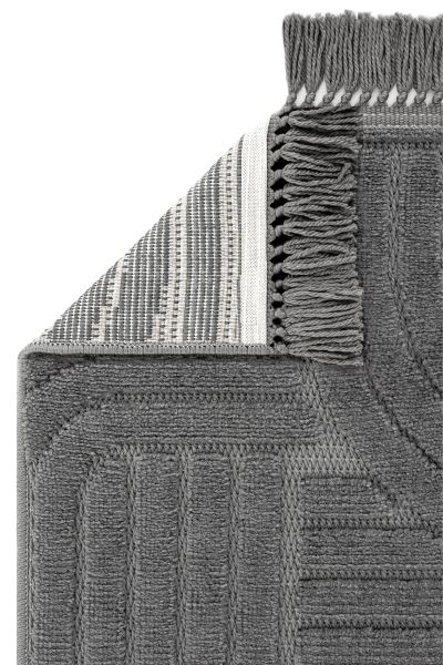 Mabel Serisi Antrasit Kaymaz Tabanlı Antibakteriyel Makine Halısı L-5453