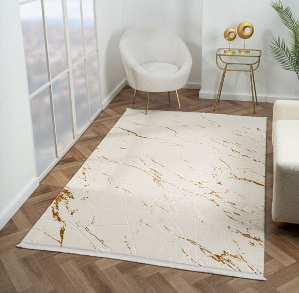 Scala Serisi Triko Akrilik Tozumaz Gold Renk Makine Halısı SC009A