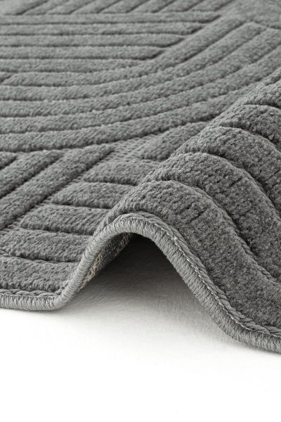 Mabel Serisi Antrasit Kaymaz Tabanlı Antibakteriyel Makine Halısı L-5453