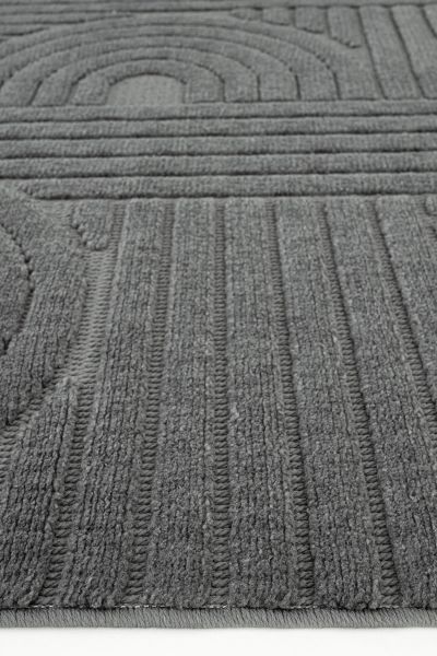 Mabel Serisi Antrasit Kaymaz Tabanlı Antibakteriyel Makine Halısı L-5453