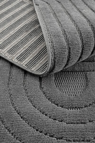 Mabel Serisi Antrasit Kaymaz Tabanlı Antibakteriyel Makine Halısı L-5453