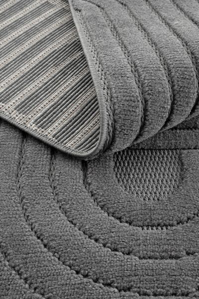 Mabel Serisi Antrasit Kaymaz Tabanlı Antibakteriyel Makine Halısı L-5453