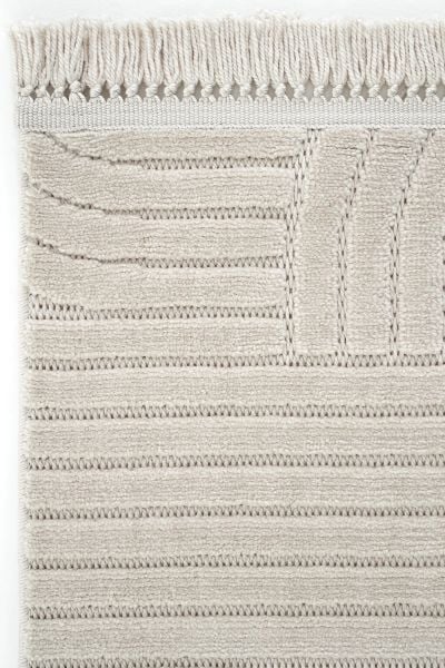 Mabel Serisi Bej Kaymaz Tabanlı Antibakteriyel Makine Halısı L-5454