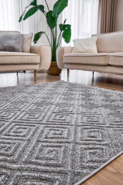 Alessa Serisi Gri Renk Dokuma Halı AP-6814