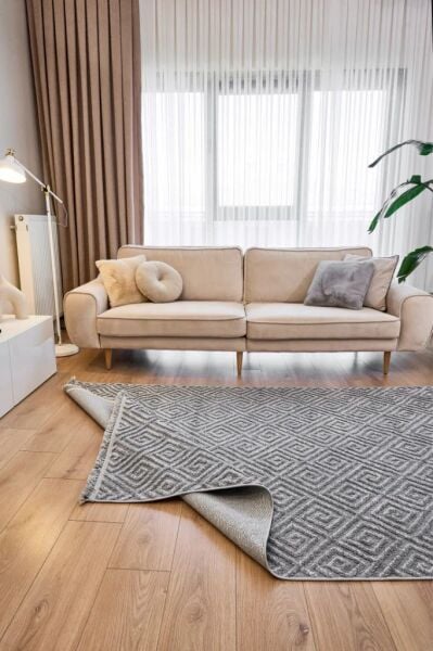 Alessa Serisi Gri Renk Dokuma Halı AP-6814