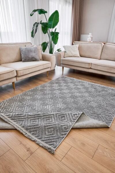 Alessa Serisi Gri Renk Dokuma Halı AP-6814