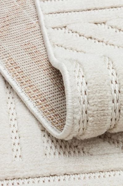 Mabel Serisi Bej Kaymaz Tabanlı Antibakteriyel Makine Halısı TU-5464