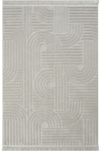 Mabel Serisi Gri Kaymaz Tabanlı Antibakteriyel Makine Halısı L-5455