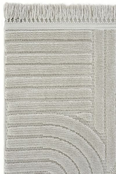 Mabel Serisi Gri Kaymaz Tabanlı Antibakteriyel Makine Halısı L-5455