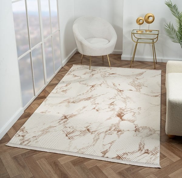 Scala Serisi Triko Akrilik Tozumaz Bej Renk Makine Halısı SC011A