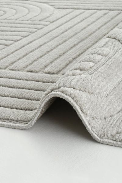 Mabel Serisi Gri Kaymaz Tabanlı Antibakteriyel Makine Halısı L-5455