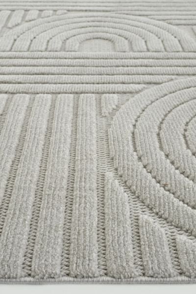 Mabel Serisi Gri Kaymaz Tabanlı Antibakteriyel Makine Halısı L-5455