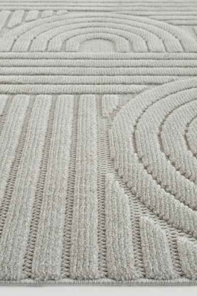 Mabel Serisi Gri Kaymaz Tabanlı Antibakteriyel Makine Halısı L-5455