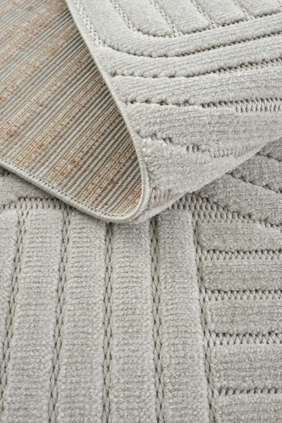 Mabel Serisi Gri Kaymaz Tabanlı Antibakteriyel Makine Halısı L-5455