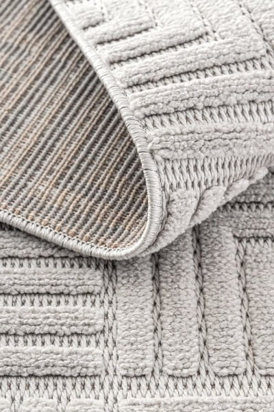 Mabel Serisi Gri Kaymaz Tabanlı Yumuşak Makine Halısı L-5442