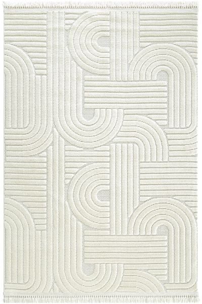 Mabel Serisi Krem Kaymaz Tabanlı Antibakteriyel Makine Halısı L-5456