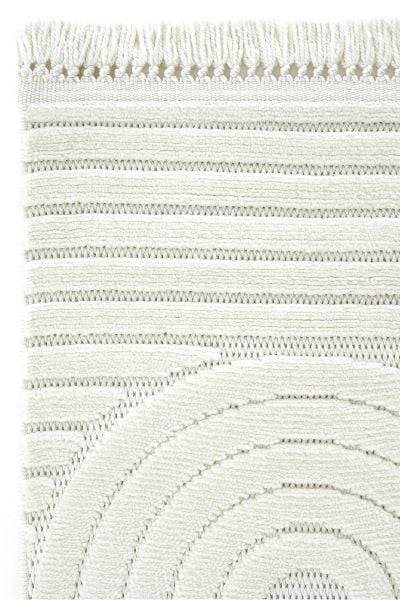 Mabel Serisi Krem Kaymaz Tabanlı Antibakteriyel Makine Halısı L-5456