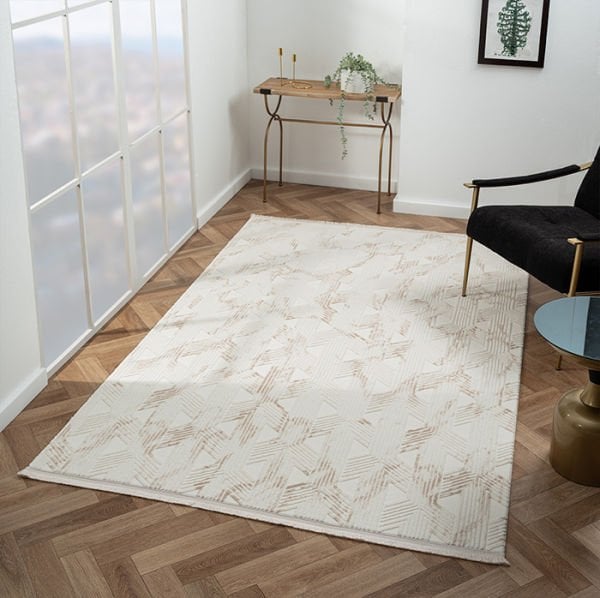 Scala Serisi Triko Akrilik Tozumaz Bej Renk Makine Halısı SC012A