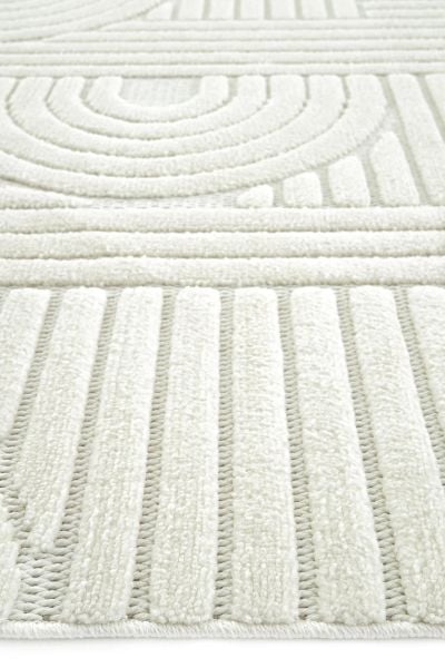 Mabel Serisi Krem Kaymaz Tabanlı Antibakteriyel Makine Halısı L-5456