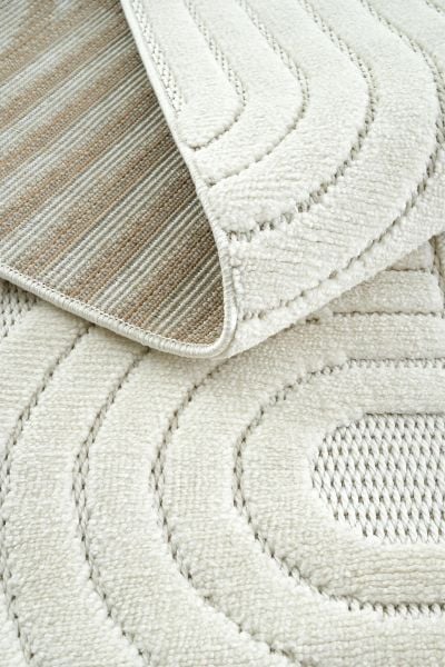 Mabel Serisi Krem Kaymaz Tabanlı Antibakteriyel Makine Halısı L-5456